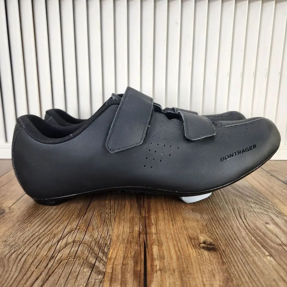 Bontrager Solstice Road Cycling Shoes Mens Sz 14 Black Dual Strap 3-Hole Cleats